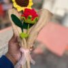 Crochet mini sunflower and rose boken