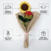Crochet mini sunflower and rose boken
