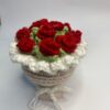 Handmade crochet mini rose bouquet