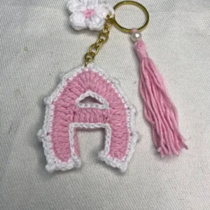 Crochet "A" letter  keychain