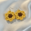 Handmade crochet sunflower earrings
